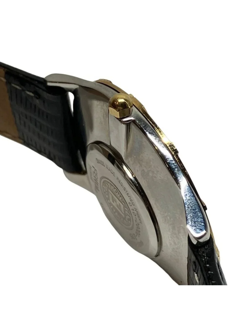 Fendi Watch SS Leather Quartz White Dial